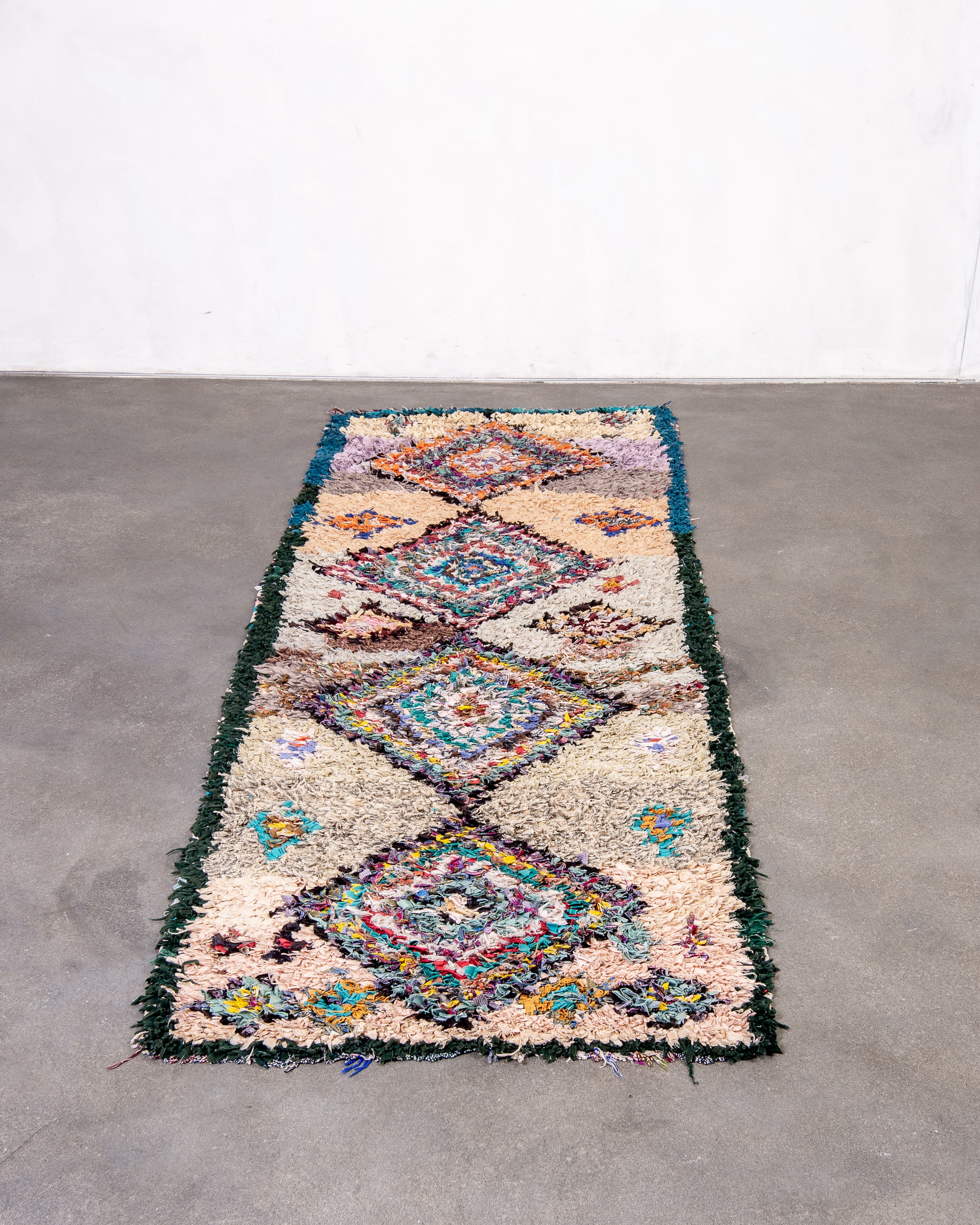 Modern designer handcrafted Berber rug from morocco Beniourain with beautiful colors and patterns